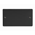 This is an image showing Eurolite Enhance Decorative Double Blank Plate - Matt Black en2bmbb available to order from trade door handles, quick delivery and discounted prices.