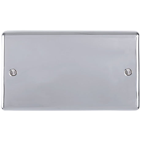 This is an image showing Eurolite Enhance Decorative Double Blank Plate - Polished Chrome en2bpc available to order from trade door handles, quick delivery and discounted prices.