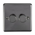 This is an image showing Eurolite Enhance Decorative 2 Gang Dimmer - Black Nickel en2dledbn available to order from trade door handles, quick delivery and discounted prices.