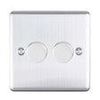 This is an image showing Eurolite Enhance Decorative 2 Gang Dimmer - Satin Stainless Steel en2dledss available to order from trade door handles, quick delivery and discounted prices.