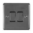 This is an image showing Eurolite Enhance Decorative 2 Gang Switch - Matt Black (With Black Trim) en2swmbb available to order from trade door handles, quick delivery and discounted prices.