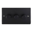 This is an image showing Eurolite Enhance Decorative 3 Gang Dimmer - Matt Black en3dledmbb available to order from trade door handles, quick delivery and discounted prices.