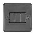 This is an image showing Eurolite Enhance Decorative 3 Gang Switch - Black Nickel (With Black Trim) en3swbnb available to order from trade door handles, quick delivery and discounted prices.