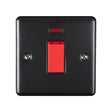 This is an image showing Eurolite Enhance Decorative 45Amp Switch with Neon Indicator - Matt Black (With Black Trim) en45aswnsmbb available to order from trade door handles, quick delivery and discounted prices.