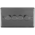 This is an image showing Eurolite Enhance Decorative 4 Gang Dimmer - Black Nickel en4dledbn available to order from trade door handles, quick delivery and discounted prices.