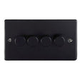 This is an image showing Eurolite Enhance Decorative 4 Gang Dimmer - Matt Black en4dledmbb available to order from trade door handles, quick delivery and discounted prices.