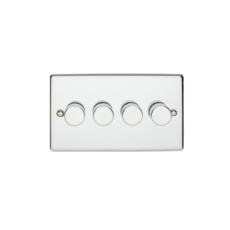 This is an image showing Eurolite Enhance Decorative 4 Gang Dimmer - Polished Chrome en4dledpc available to order from trade door handles, quick delivery and discounted prices.