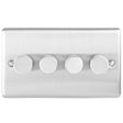 This is an image showing Eurolite Enhance Decorative 4 Gang Dimmer - Satin Stainless Steel en4dledss available to order from trade door handles, quick delivery and discounted prices.