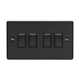 This is an image showing Eurolite Enhance Decorative 4 Gang Switch - Matt Black (With Black Trim) en4swmbb available to order from trade door handles, quick delivery and discounted prices.