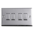 This is an image showing Eurolite Enhance Decorative 4 Gang Switch - Polished Chrome (With Grey Trim) en4swpcg available to order from trade door handles, quick delivery and discounted prices.