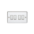 This is an image showing Eurolite Enhance Decorative 4 Gang Switch - Polished Chrome (With White Trim) en4swpcw available to order from trade door handles, quick delivery and discounted prices.