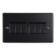 This is an image showing Eurolite Enhance Decorative 6 Gang Switch - Matt Black (With Black Trim) en6swmbb available to order from trade door handles, quick delivery and discounted prices.