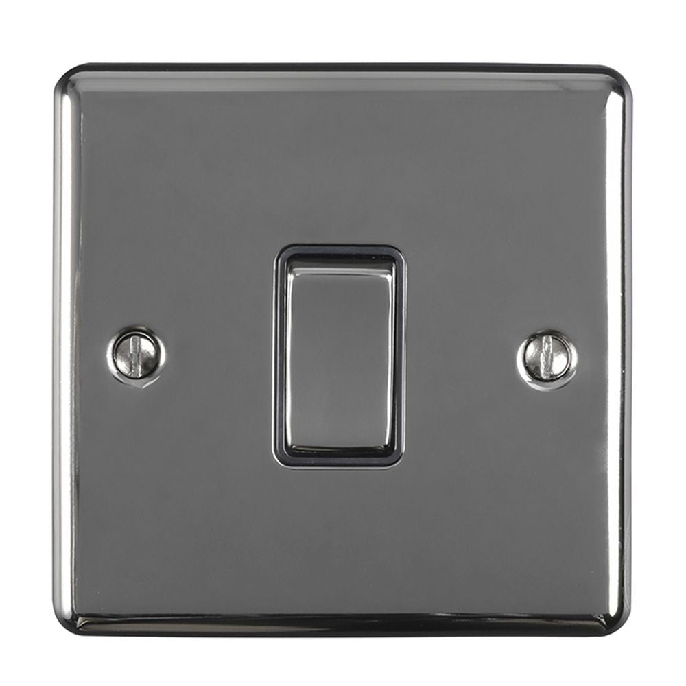 This is an image showing Eurolite Enhance Decorative Intermediate Switch - Black Nickel (With Black Trim) enintbnb available to order from trade door handles, quick delivery and discounted prices.