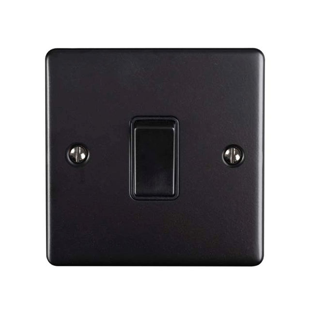 This is an image showing Eurolite Enhance Decorative Intermediate Switch - Matt Black (With Black Trim) enintmbb available to order from trade door handles, quick delivery and discounted prices.