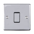 This is an image showing Eurolite Enhance Decorative Intermediate Switch - Polished Chrome (With Black Trim) enintpcb available to order from trade door handles, quick delivery and discounted prices.