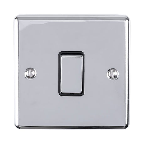 This is an image showing Eurolite Enhance Decorative Intermediate Switch - Polished Chrome (With Black Trim) enintpcb available to order from trade door handles, quick delivery and discounted prices.