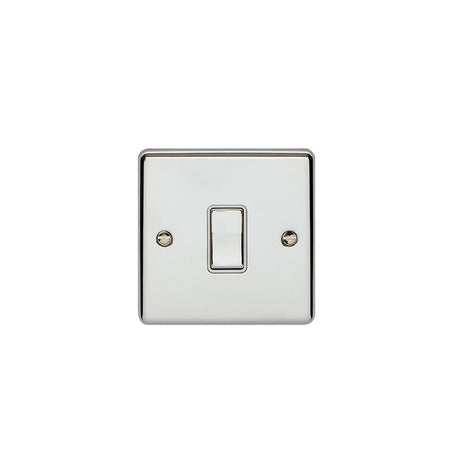 This is an image showing Eurolite Enhance Decorative Intermediate Switch - Polished Chrome (With White Trim) enintpcw available to order from trade door handles, quick delivery and discounted prices.