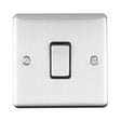 This is an image showing Eurolite Enhance Decorative Intermediate Switch - Satin Stainless Steel (With Black Trim) enintssb available to order from trade door handles, quick delivery and discounted prices.