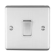 This is an image showing Eurolite Enhance Decorative Intermediate Switch - Satin Stainless Steel (With White Trim) enintssw available to order from trade door handles, quick delivery and discounted prices.