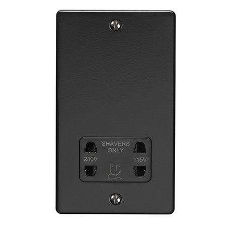 This is an image showing Eurolite Enhance Decorative Shaver Socket - Matt Black (With Black Trim) enshsmbb available to order from trade door handles, quick delivery and discounted prices.