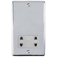 This is an image showing Eurolite Enhance Decorative Shaver Socket - Polished Chrome (With Grey Trim) enshspcg available to order from trade door handles, quick delivery and discounted prices.