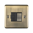 This is an image showing Eurolite Enhance Decorative Switched Fuse Spur - Antique Brass (With Black Trim) enswfabb available to order from trade door handles, quick delivery and discounted prices.