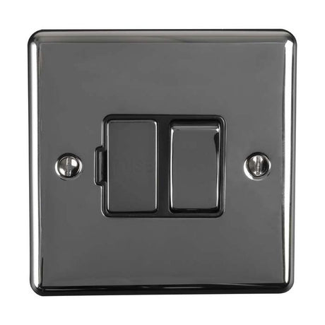 This is an image showing Eurolite Enhance Decorative Switched Fuse Spur - Black Nickel (With Black Trim) enswfbnb available to order from trade door handles, quick delivery and discounted prices.