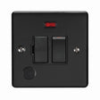 This is an image showing Eurolite Enhance Decorative Switched Fuse Spur With Flex Outlet - Matt Black (With Black Trim) enswffombb available to order from trade door handles, quick delivery and discounted prices.