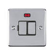 This is an image showing Eurolite Enhance Decorative Switched Fuse Spur With Neon Indicator - Polished Chrome (With Black Trim) enswfnpcb available to order from trade door handles, quick delivery and discounted prices.