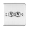 This is an image showing Eurolite Enhance Decorative 2 Gang Toggle Switch - Satin Stainless Steel ent2swss available to order from trade door handles, quick delivery and discounted prices.