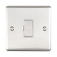 This is an image showing Eurolite Enhance Decorative Unswitched Fuse Spur - Satin Stainless Steel (With White Trim) enuswfssw available to order from trade door handles, quick delivery and discounted prices.