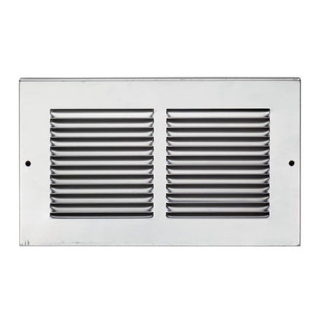 This is an image of a Eurospec - Louvre Grille Face Plate Cover 200 x 197mm - Silver that is availble to order from Trade Door Handles in Kendal.