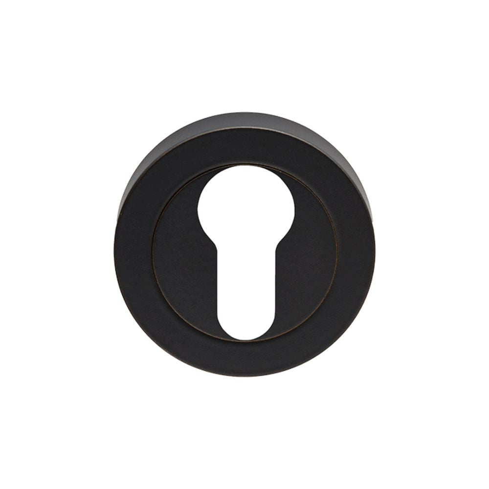 This is an image of a Carlisle Brass - Euro Escutcheon - Matt Black that is availble to order from Trade Door Handles in Kendal.