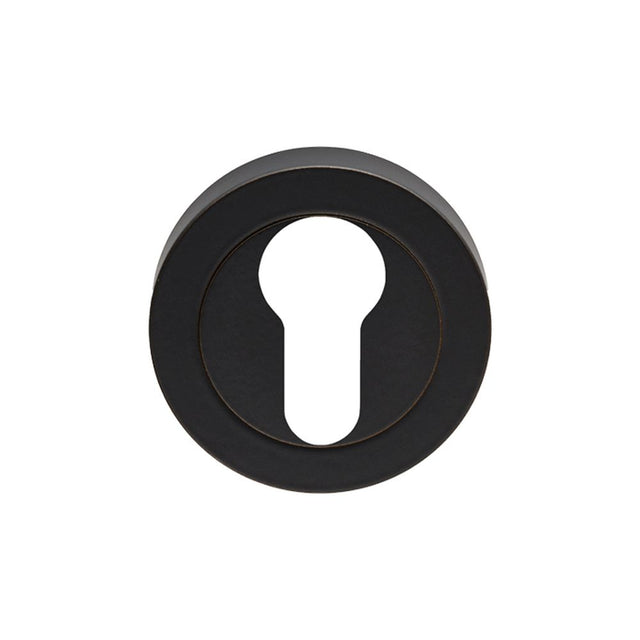 This is an image of a Carlisle Brass - Euro Escutcheon - Matt Black that is availble to order from Trade Door Handles in Kendal.