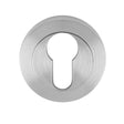 This is an image of a Carlisle Brass - Euro Escutcheon - Satin Chrome that is availble to order from Trade Door Handles in Kendal.