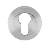 This is an image of a Carlisle Brass - Euro Escutcheon - Satin Chrome that is availble to order from Trade Door Handles in Kendal.