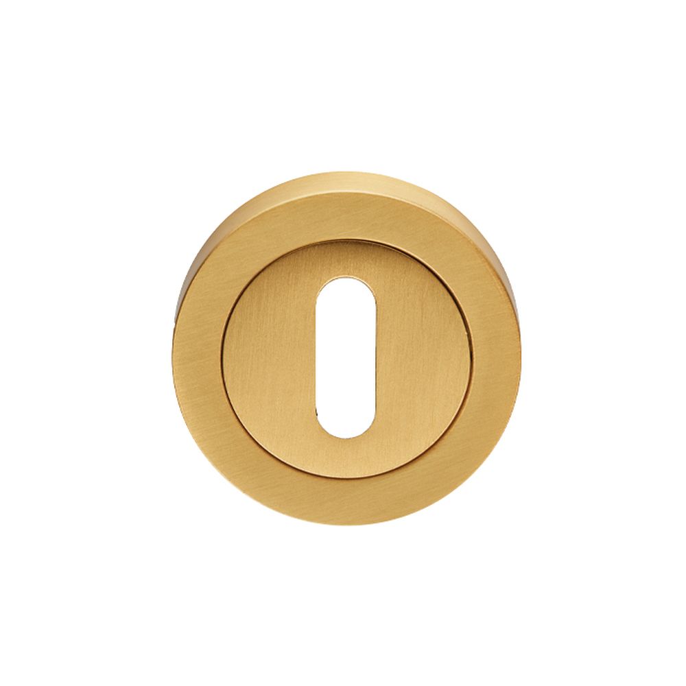 This is an image of a Carlisle Brass - Lock Escutcheon - Satin Brass that is availble to order from Trade Door Handles in Kendal.