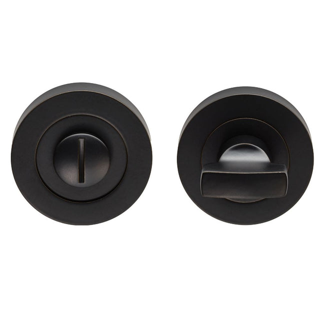 This is an image of a Carlisle Brass - Thumbturn & Release - Matt Black that is availble to order from Trade Door Handles in Kendal.