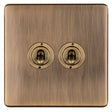 EuroLite Electrical Antique Brass / Concealed 3mm 1-4 Gang Toggle Switch Satin Brass Eurolite 2 Gang 10Amp 2Way Toggle Switch - Antique Brass
