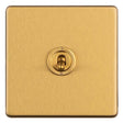 EuroLite Electrical Satin Brass / 1 Gang 2 Way Toggle Switch / (With Black Trim) Eurolite Concealed 3mm 1 Gang 2 Way Toggle Switch - Satin Brass