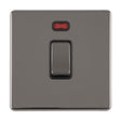 EuroLite Electrical Black Nickel / 1 GANG 20AMP DP SWITCH FLAT CONCEALED BLACK NICKEL PLATE MATCHING ROCKERS / (With Black Trim) Eurolite Concealed 3mm 1 Gang 20Amp Dp Switch - Black Nickel (With Black Trim)