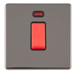 EuroLite Electrical Black Nickel / 1 GANG 45AMP DP SWITCH WITH NEON FLAT CONCEALED BLACK NICKEL PLATE MATCHING ROCKER / (With Black Trim) Eurolite Concealed 3mm 1 Gang 45Amp Dp Switch With Neon - Black Nickel (With Black Trim)