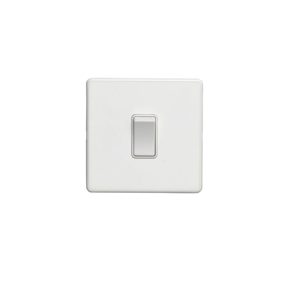 EuroLite Electrical Matt White / 1 Gang Switch / (With White Trim) Eurolite Concealed 3mm 1 Gang Switch - White (With White Trim)