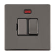 EuroLite Electrical Black Nickel / 13AMP SWITCHED FUSE SPUR FLAT CONCEALED BLACK NICKEL PLATE MATCHING ROCKER / (With Black Trim) Eurolite Concealed 3mm 13Amp Switched Fuse Spur - Black Nickel (With Black Trim)