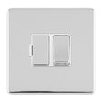 EuroLite Electrical Polished Chrome / 13AMP SWITCHED FUSE SPUR FLAT CONCEALED POLISHED CHROME PLATE MATCHING ROCKER / (With White Trim) Eurolite Concealed 3mm 13Amp Switched Fuse Spur - Polished Chrome (With White Trim)