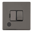 EuroLite Electrical Black Nickel / 13AMP SWITCHED FUSE SPUR WITH NEON FLAT CONCEALED BLACK NICKEL PLATE MATCHING ROCKER / (With Black Trim) Eurolite Concealed 3mm 13Amp Switched Fuse Spur With Neon - Black Nickel (With Black Trim)