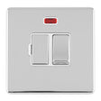 EuroLite Electrical Polished Chrome / 13AMP SWITCHED FUSE SPUR WITH NEON FLAT CONCEALED POLISHED CHROME PLATE MATCHING ROCKER / (With White Trim) Eurolite Concealed 3mm 13Amp Switched Fuse Spur With Neon - Polished Chrome (With White Trim)