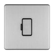 EuroLite Electrical Stainless Steel / 13AMP UNSWITCHED FUSE SPUR FLAT CONCEALED SATIN STAINLESS PLATE MATCHING ROCKER / (With Matching Trim) Eurolite Concealed 3mm 13Amp Unswitched Fuse Spur - Stainless Steel (With Matching Trim)