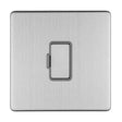 EuroLite Electrical Stainless Steel / 13AMP UNSWITCHED FUSE SPUR FLAT CONCEALED SATIN STAINLESS PLATE MATCHING ROCKER / (With Matching Trim) Eurolite Concealed 3mm 13Amp Unswitched Fuse Spur - Stainless Steel (With Matching Trim)