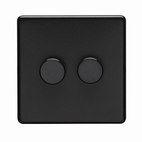 EuroLite Electrical Matt Black / 2 Gang Dimmer / (With Black Trim) Eurolite Concealed 3mm 2 Gang Dimmer - Matt Black (With Black Trim)